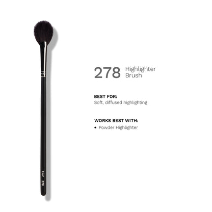 PAC Highlighter Brush 278 - Medium Highlighter Brush, Soft Natural Bristles,