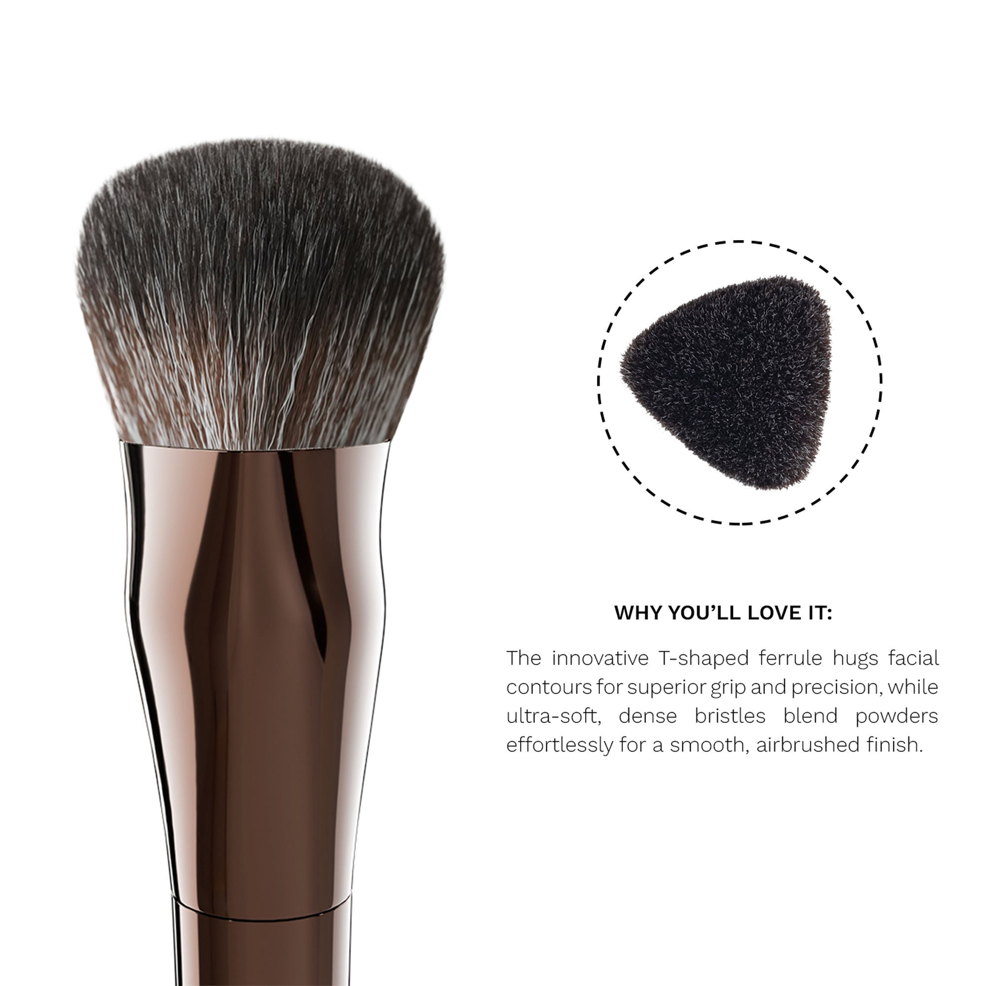PAC Studio T01 Multi-Purpose Powder Brush - Densely Packed Synthetic Bristles, Ideal for Blush & Contour - Distacart