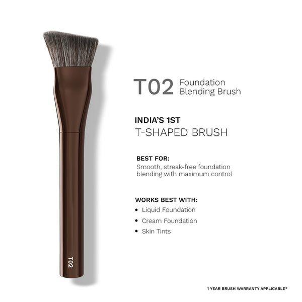 PAC T02 Foundation Blending Brush - Densely Packed Synthetic Bristles for Foundation Blending