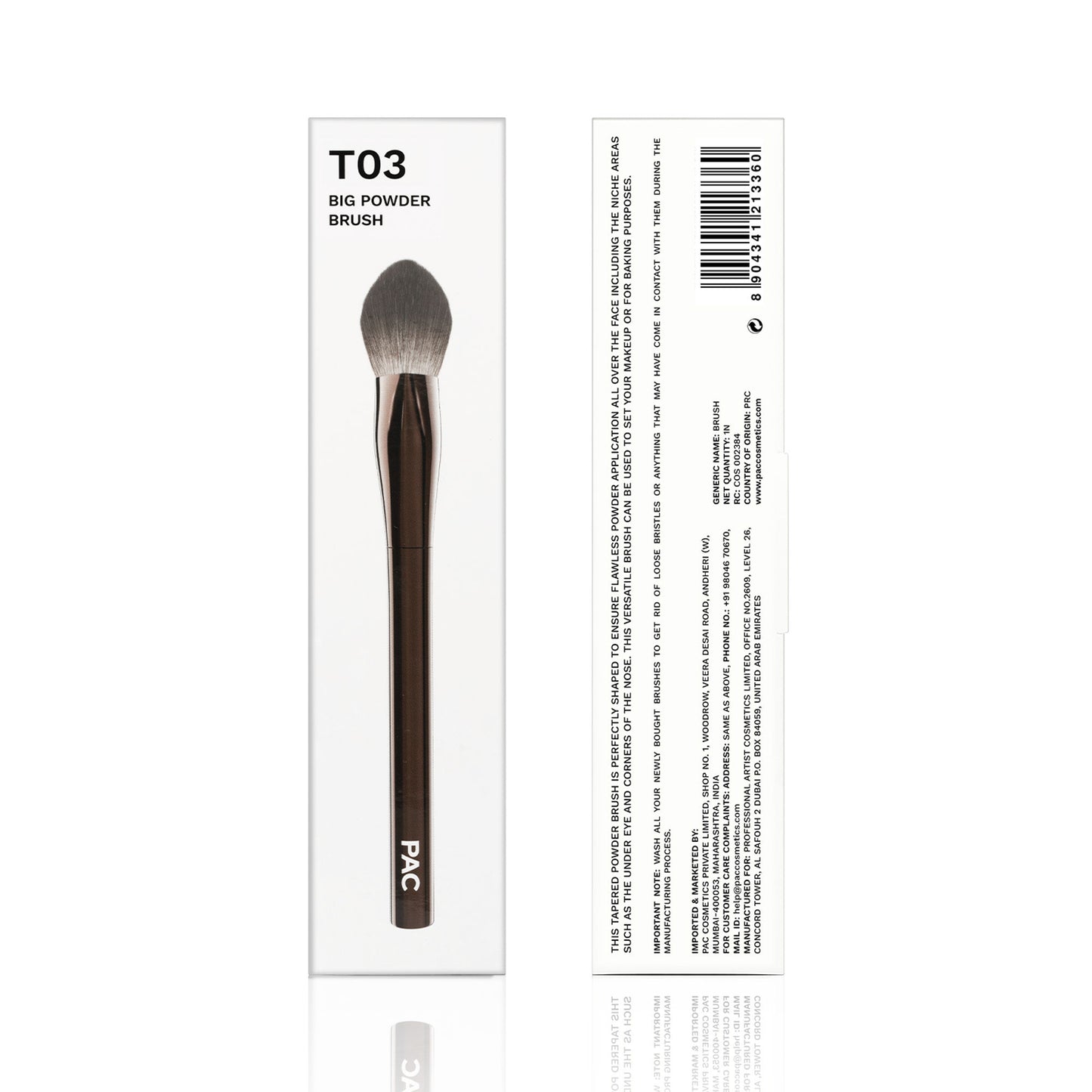 PAC Studio T03 Big Powder Brush - Soft Tapered Bristles, Works With All Powder Products, Ideal for Buffing - Distacart
