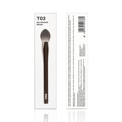 PAC Studio T03 Big Powder Brush - Soft Tapered Bristles, Works With All Powder Products, Ideal for Buffing - Distacart