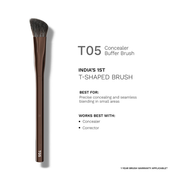 PAC T05 Concealer Buffer Brush - Fluffy Synethetic Bristles for Effortless Concealer Blending