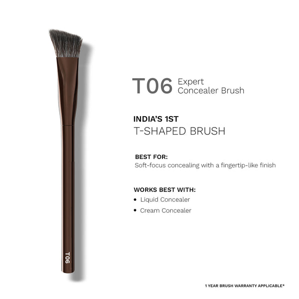 PAC T06 Expert Concealer Brush - Flat Angled Densely Packed Bristles Perfect for Precise Application