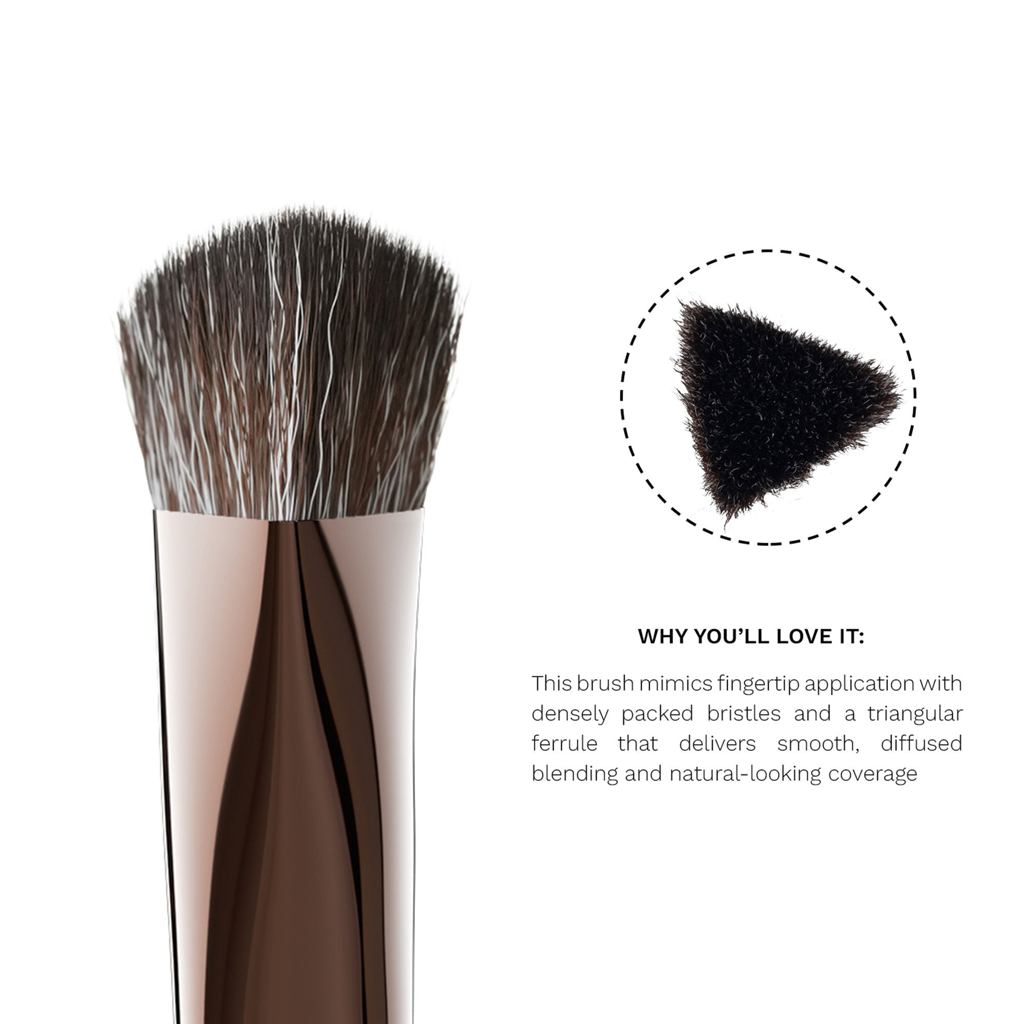 PAC Studio T06 Expert Concealer Brush - Flat Angled Densely Packed Bristles Perfect for Precise Application
