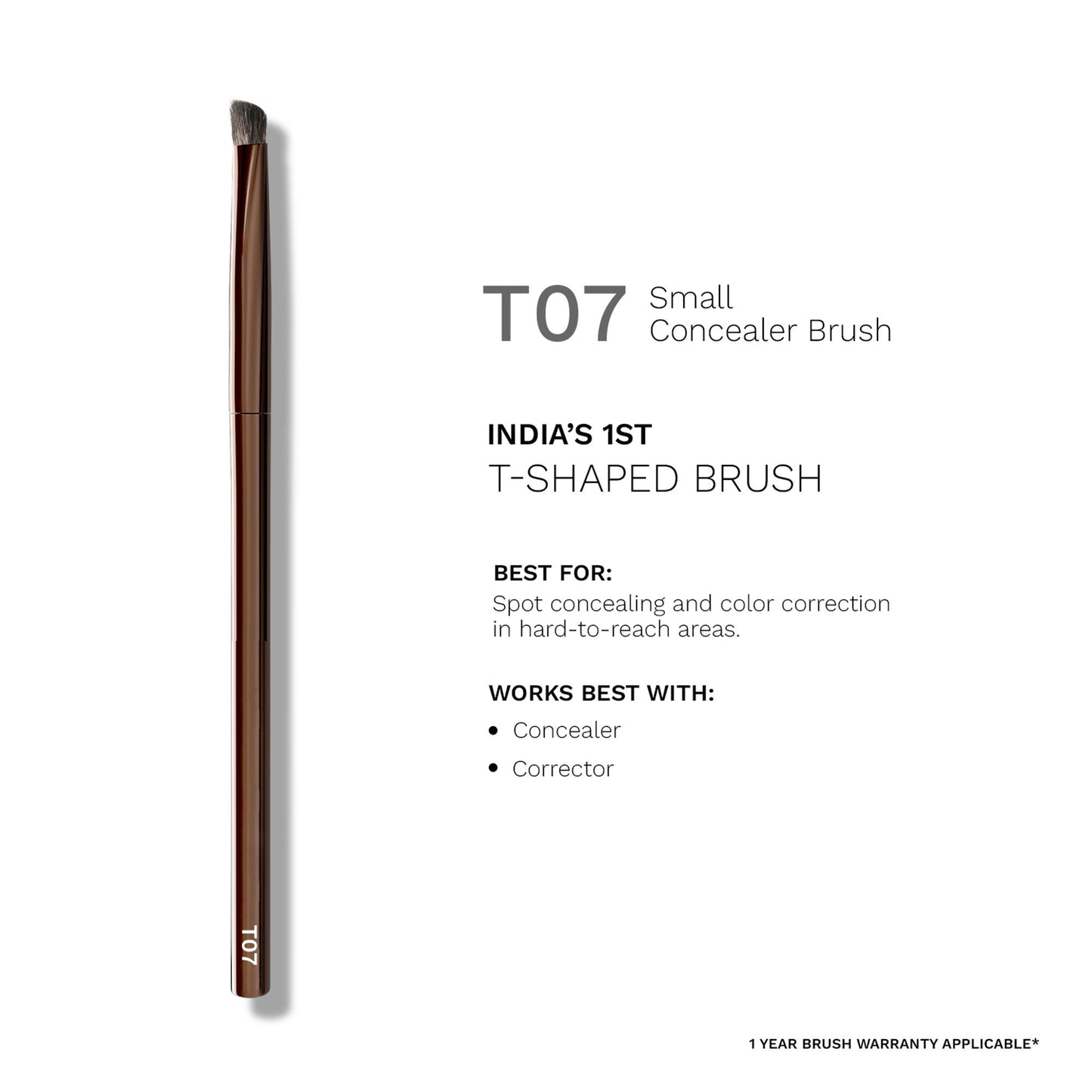 PAC T07 Small Concealer Brush - Precision Tip for Spot Concealing, Eyeshadow Application & Blending