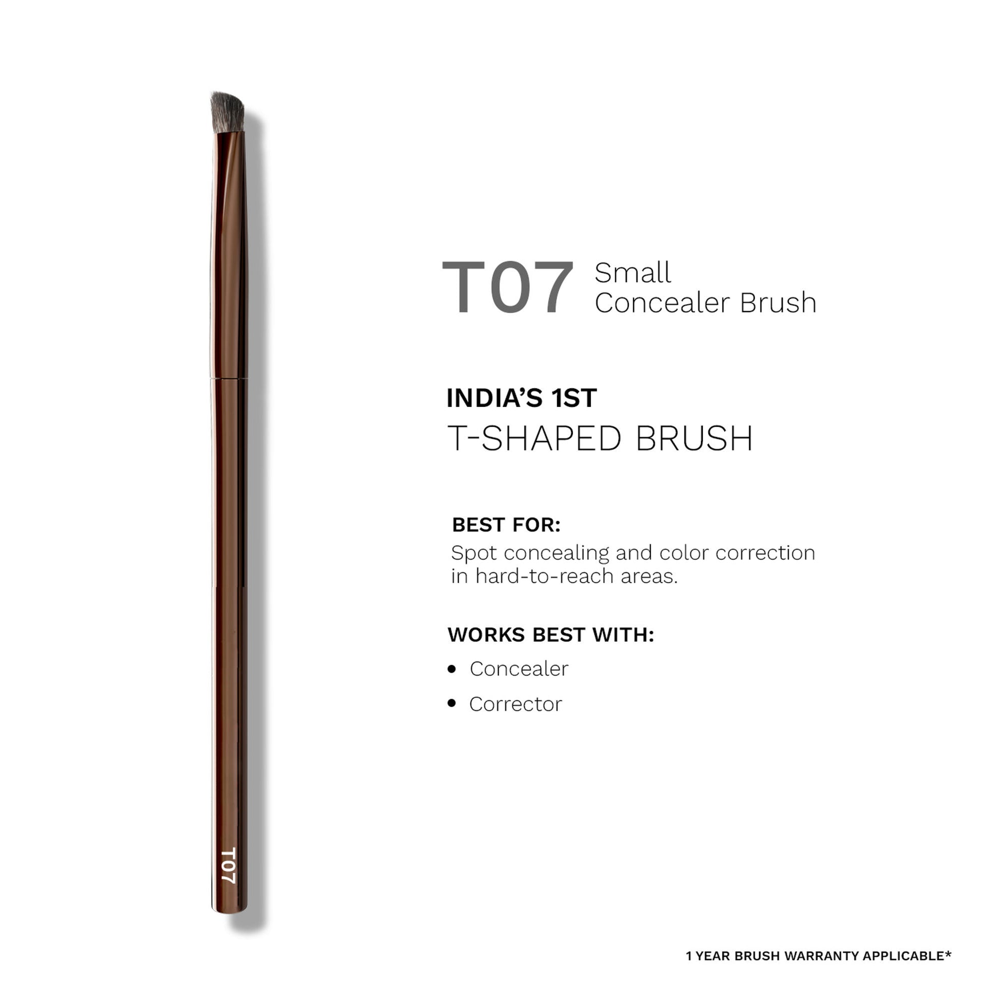 PAC T07 Small Concealer Brush - Precision Tip for Spot Concealing, Eyeshadow Application & Blending