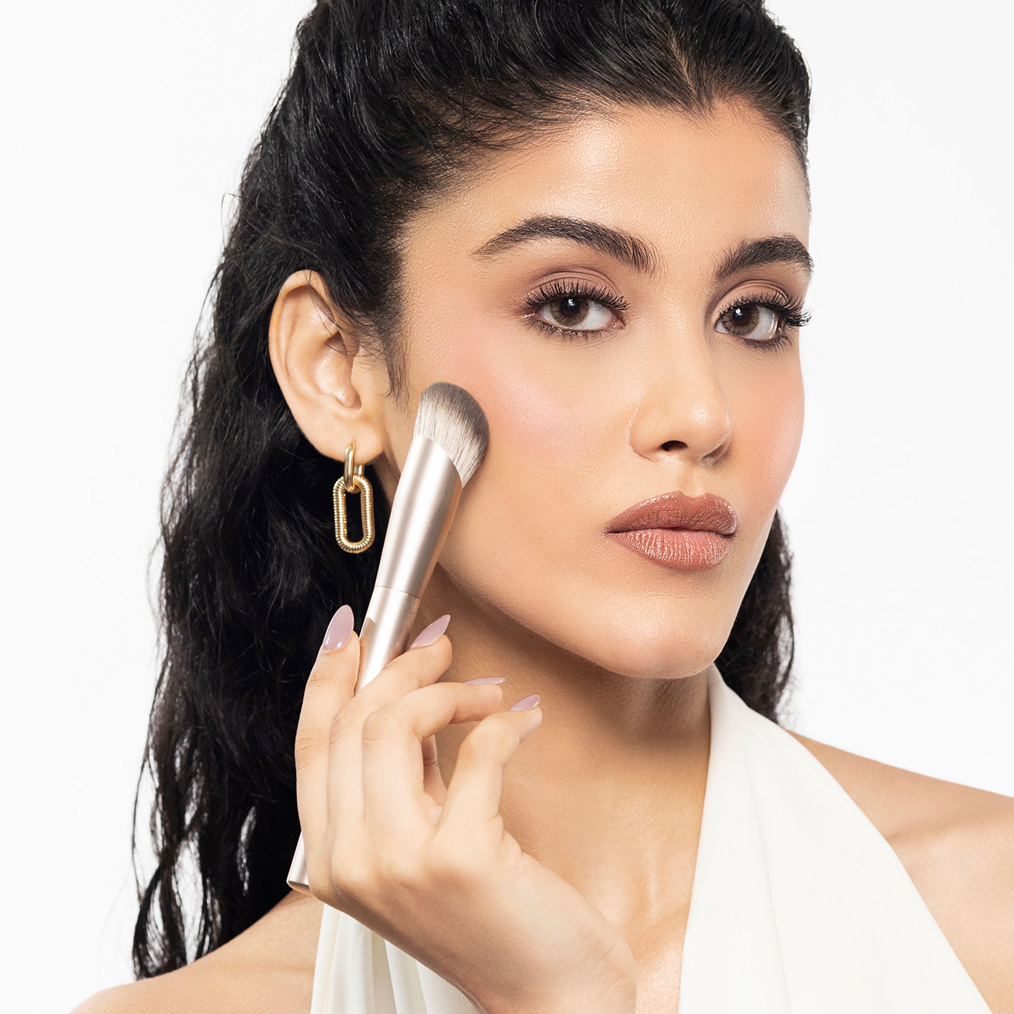 PAC Studio S02 Angular Foundation Brush - Angled for Superior Control, Even Coverage & Streak Free Finish