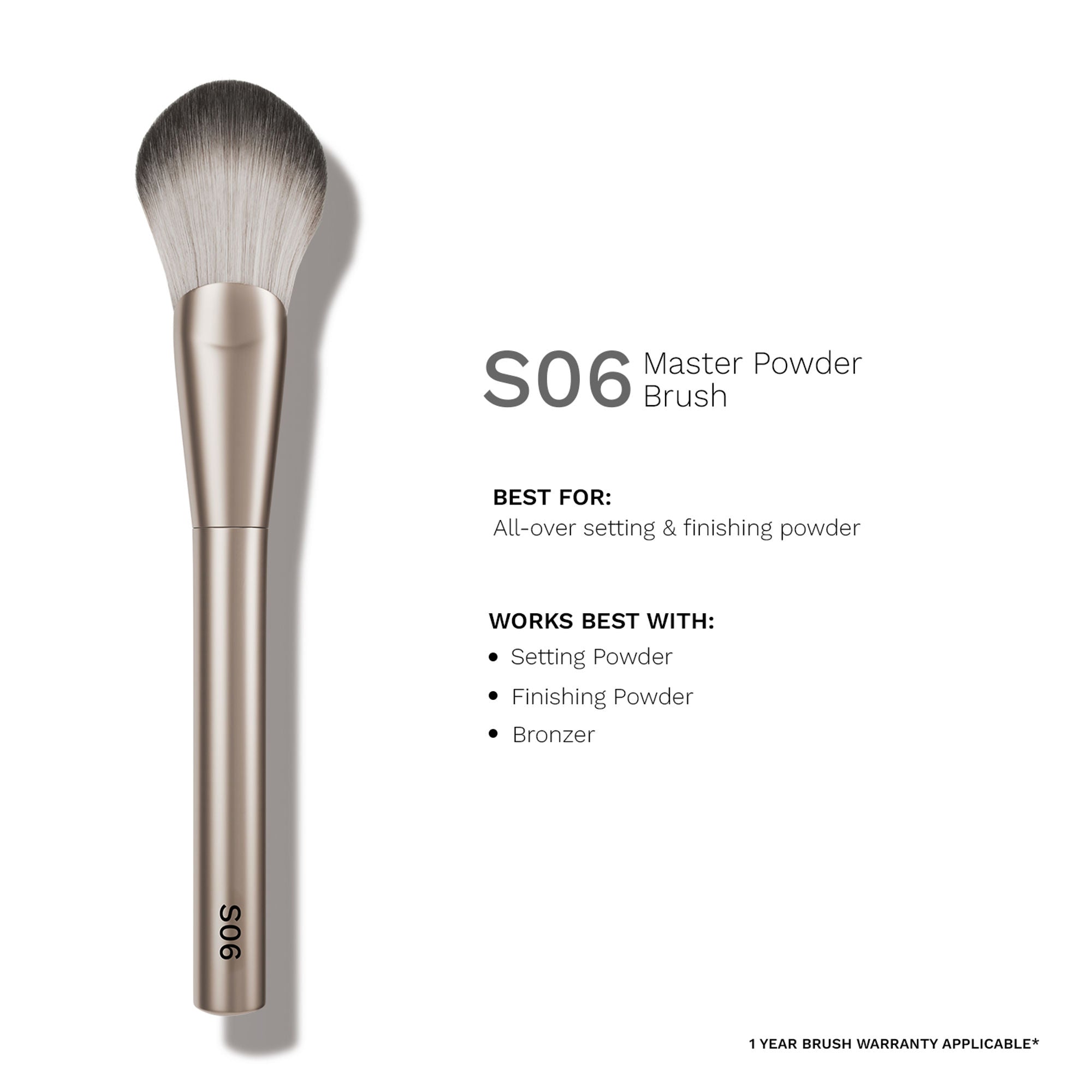 PAC S06 Master Powder Brush - Large Powder Brush, Works Effortlessly with All Powder Products