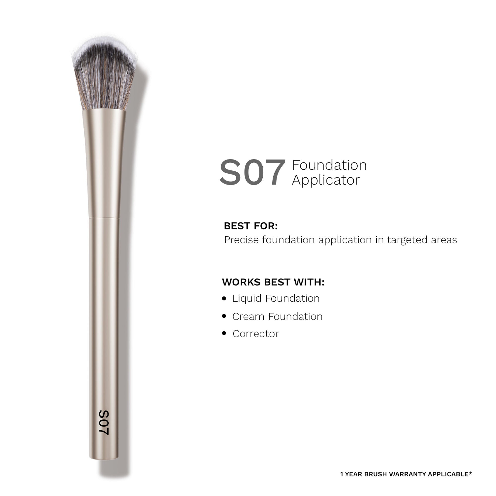 PAC S07 Foundation Applicator - Unique Kitten Paw Shape, Ensures Smooth Blending, Streak Free Finish