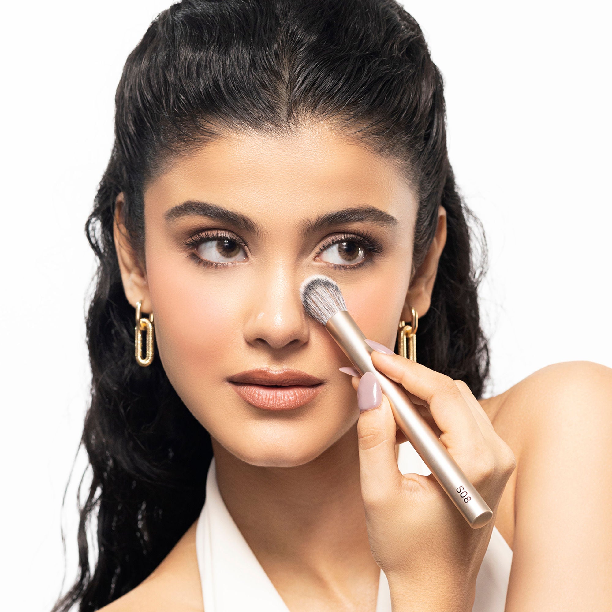 PAC Studio S08 Concealer Blending Brush - Dome Shaped Lightly Packed Bristles, Ensures Effortless Blending