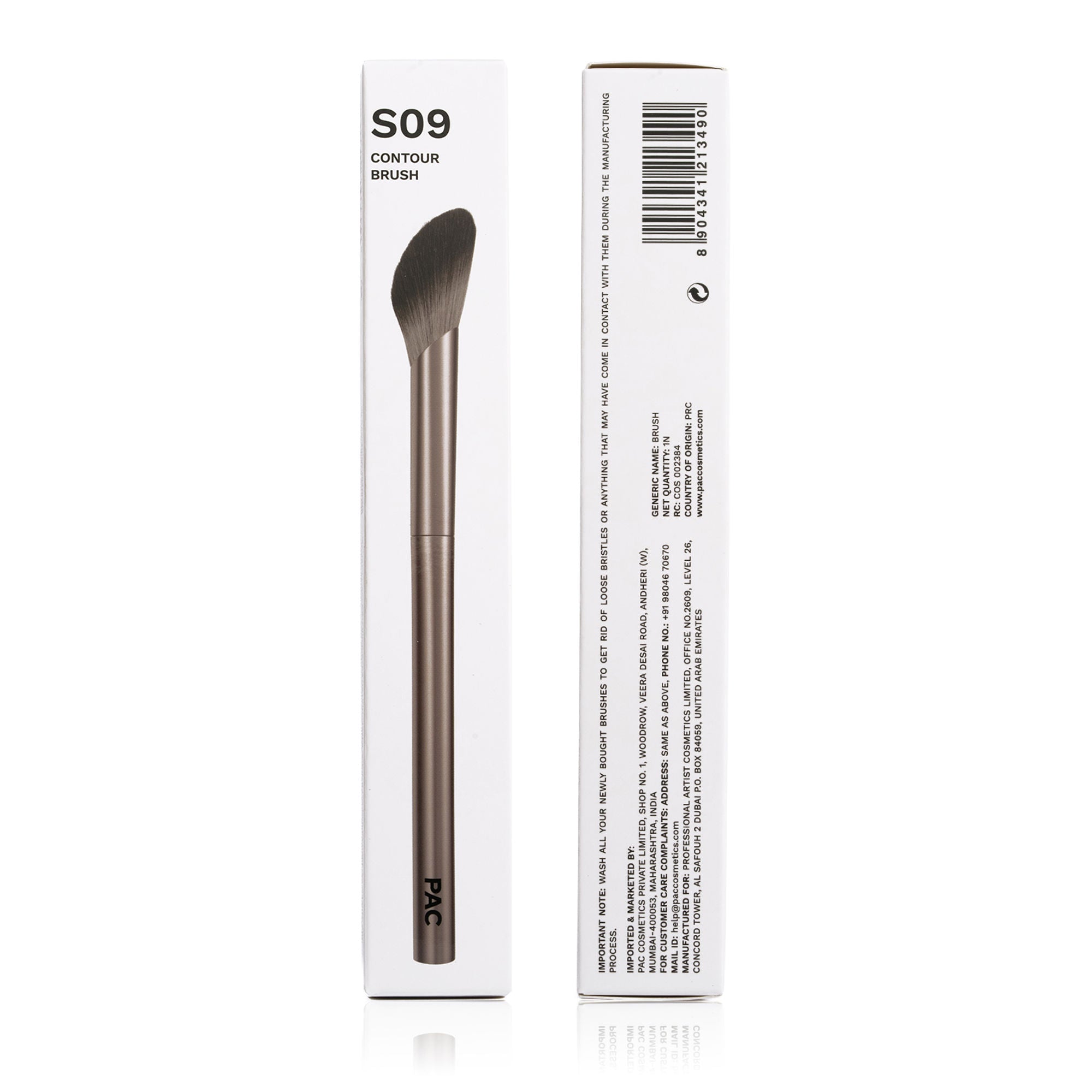 PAC Studio S09 Contour Brush - Lightly Packed Fluffy Angular Brush Ideal to Contour Face Neck & Collarbone - Distacart