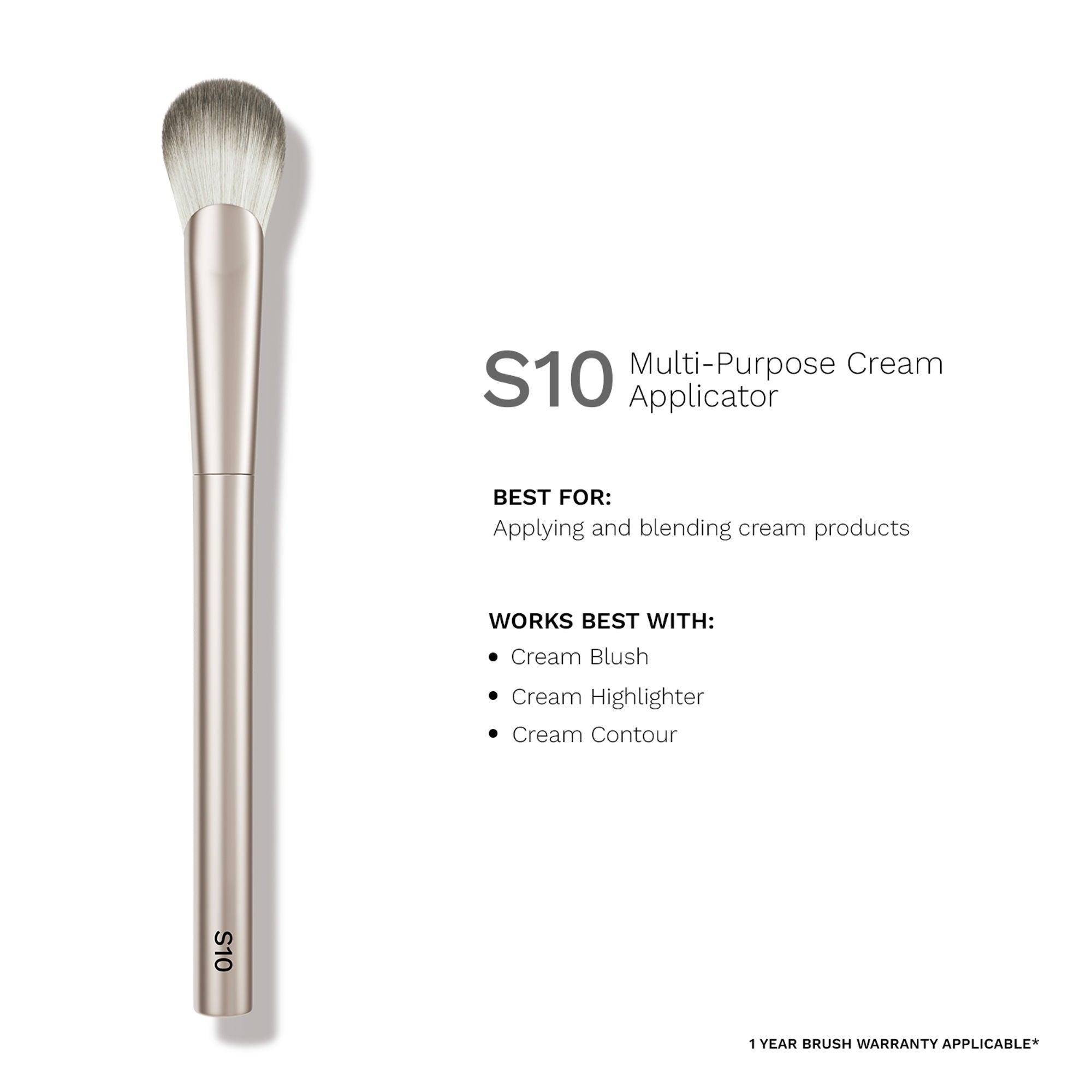 PAC S10 Multi-Purpose Cream Applicator - Slanted Head for Precise Control Natural Streak-Free Finish