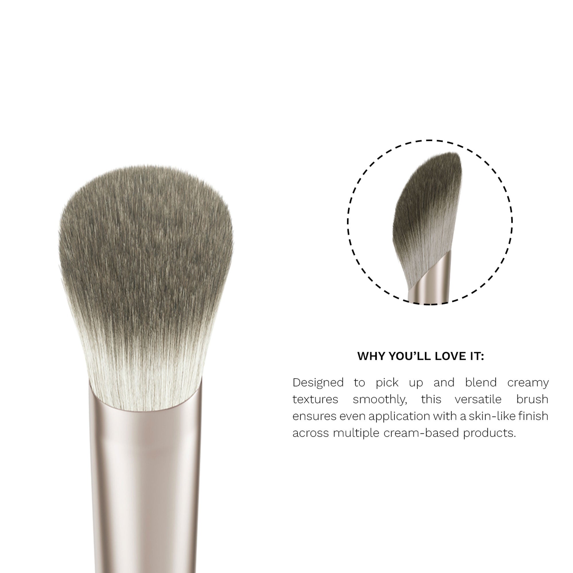 PAC Studio S10 Multi-Purpose Cream Applicator - Slanted Head for Precise Control Natural Streak-Free Finish - Distacart