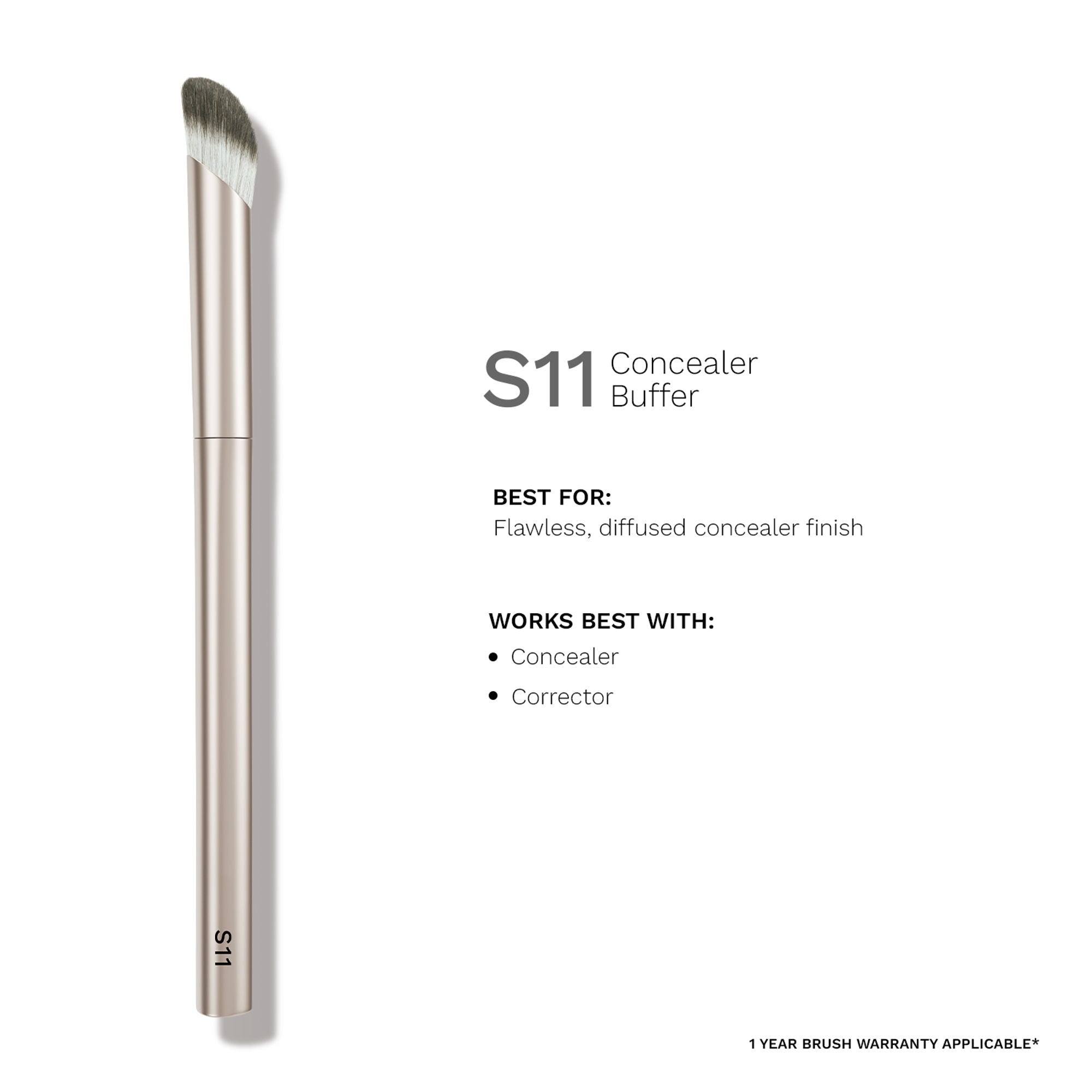 PAC S11 Concealer Buffer - Densely Packed Bristles for Spot Concealing, High Precision Blending