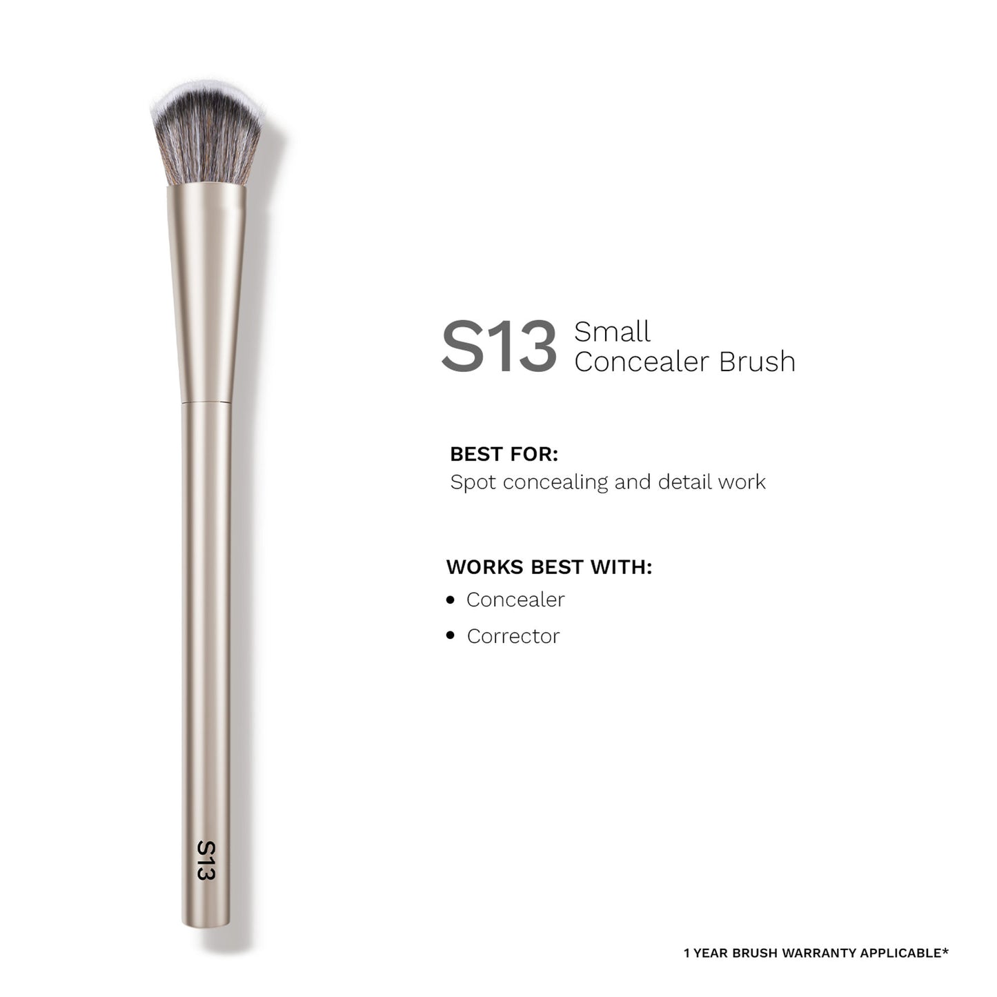 PAC S13 Small Concealer Brush - Kitten Paw Shape allows Precision Coverage, Ideal for Inner Corners