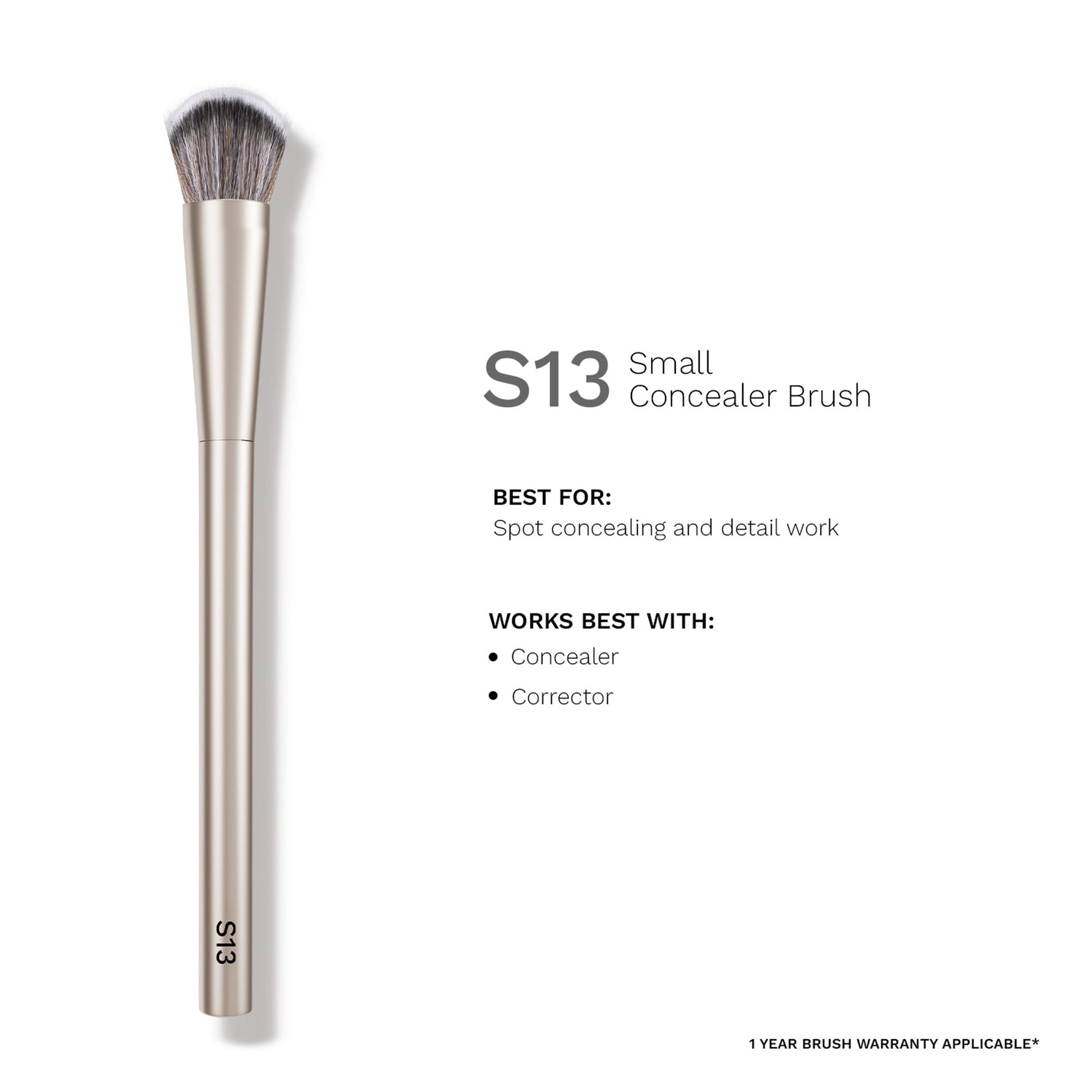 PAC S13 Small Concealer Brush - Kitten Paw Shape allows Precision Coverage, Ideal for Inner Corners