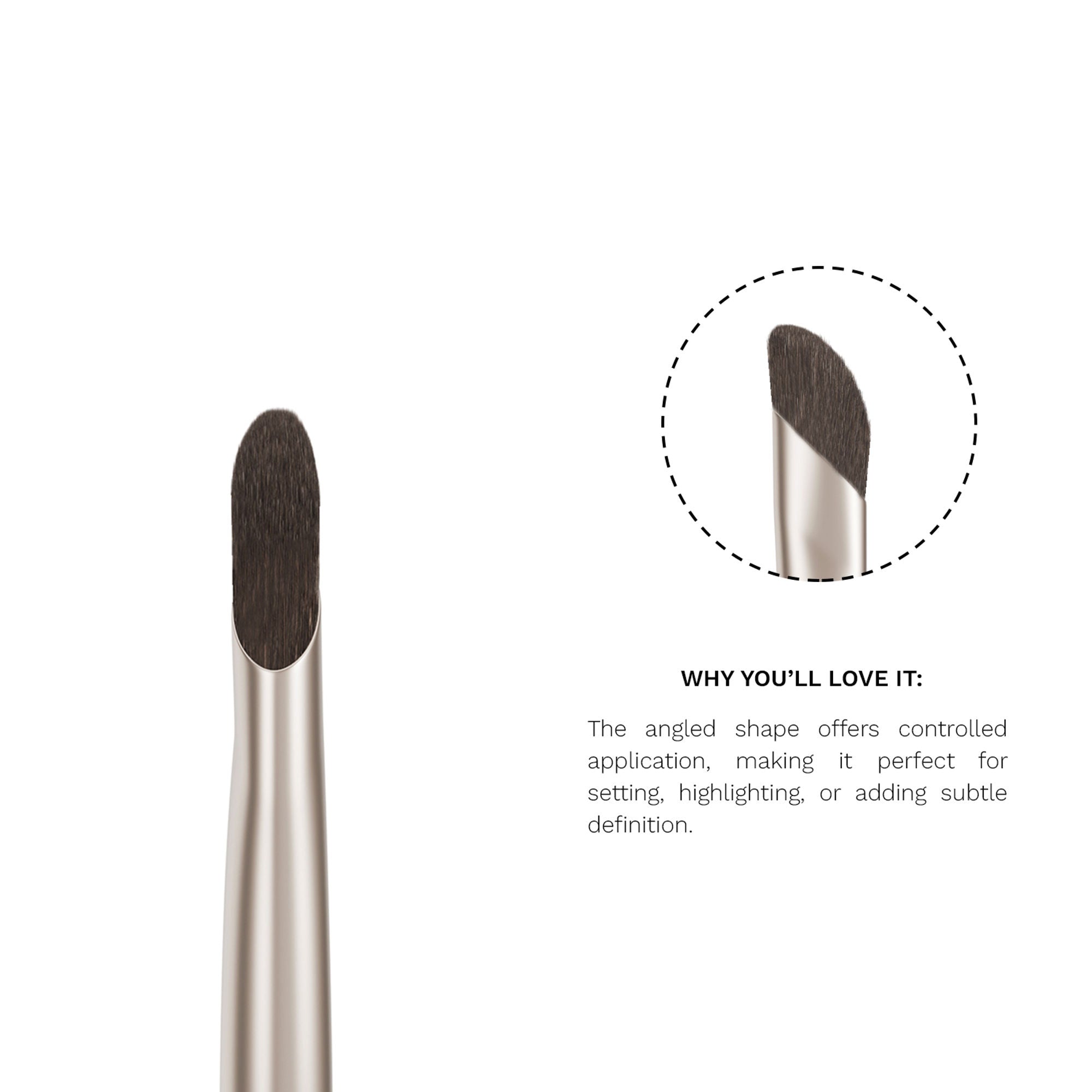 PAC Studio S14 Small Angular Powder Brush - Short Angled Brush for Precise Detailing & Lash Line Definition - Distacart