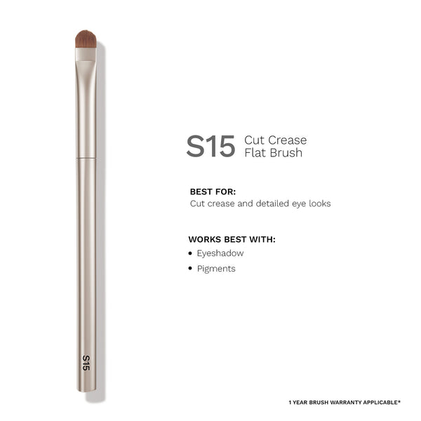 PAC S15 Cut Crease Flat Brush - Great for Detailed Eye Work, Precise Glitter Shimmer Placement