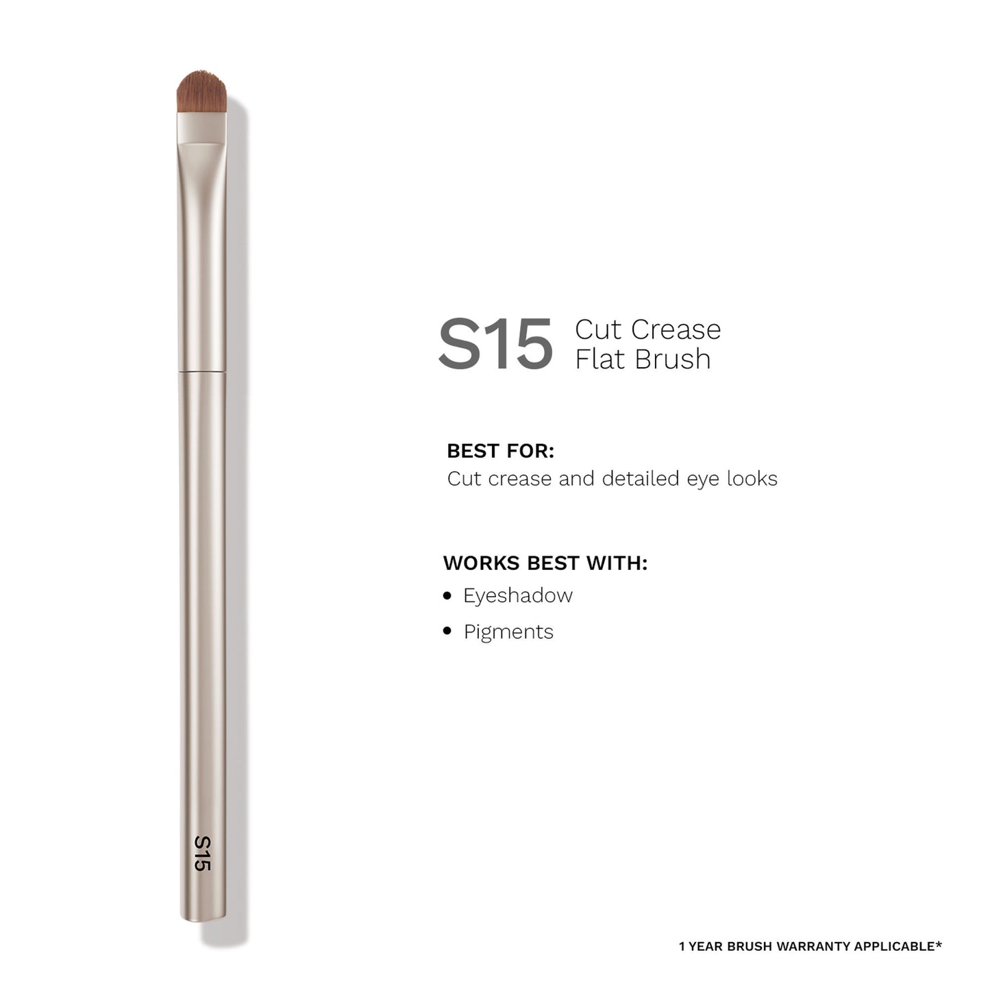 PAC S15 Cut Crease Flat Brush - Great for Detailed Eye Work, Precise Glitter Shimmer Placement