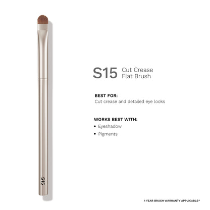 PAC S15 Cut Crease Flat Brush - Great for Detailed Eye Work, Precise Glitter Shimmer Placement