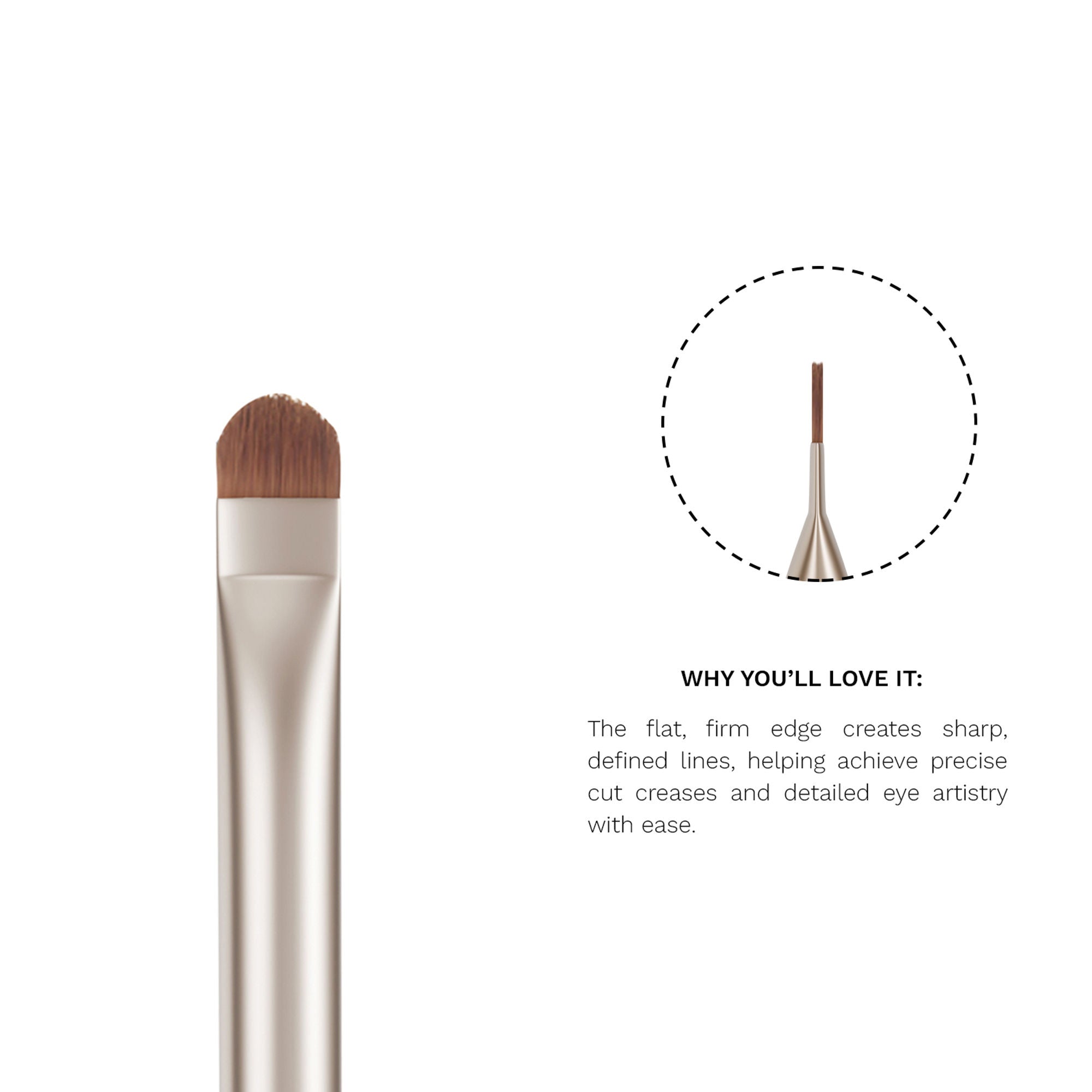 PAC Studio S15 Cut Crease Flat Brush - Great for Detailed Eye Work, Precise Glitter Shimmer Placement