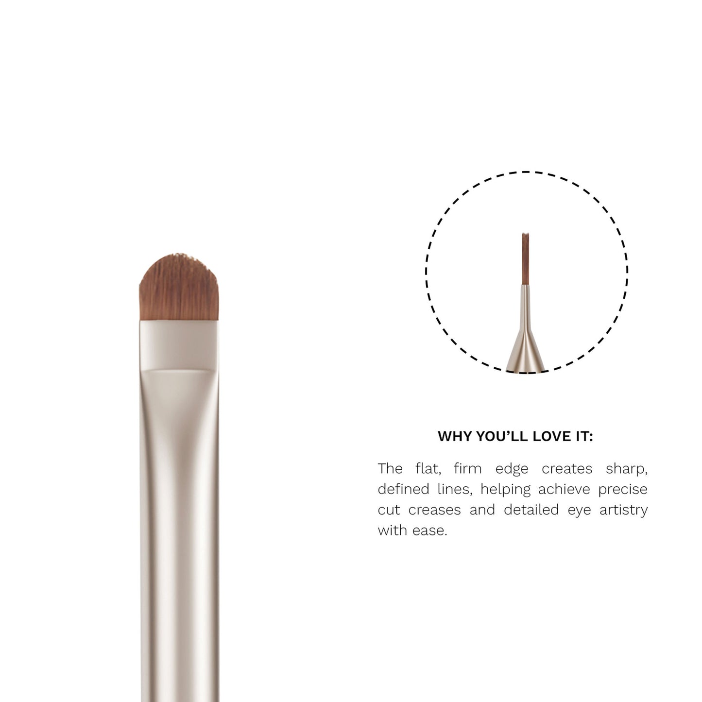 PAC Studio S15 Cut Crease Flat Brush - Great for Detailed Eye Work, Precise Glitter Shimmer Placement - Distacart
