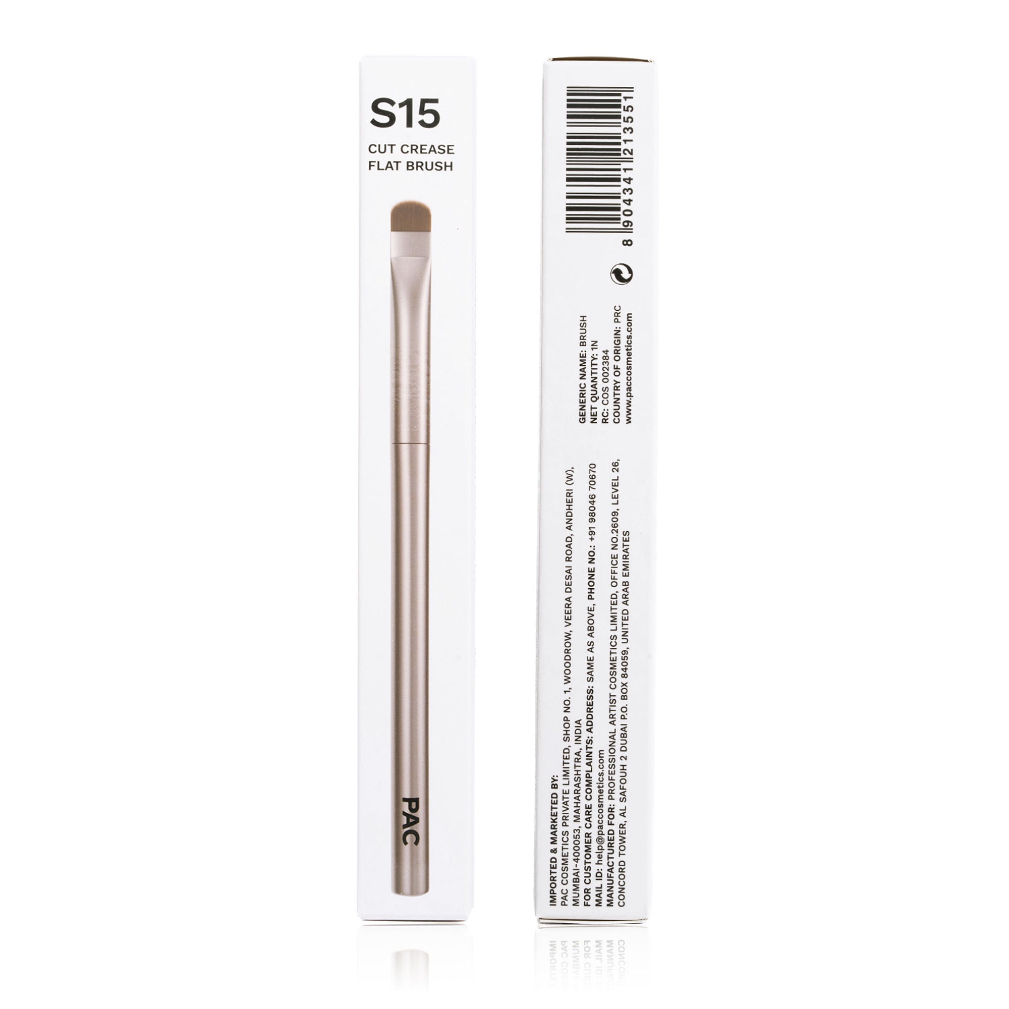 PAC Studio S15 Cut Crease Flat Brush - Great for Detailed Eye Work, Precise Glitter Shimmer Placement
