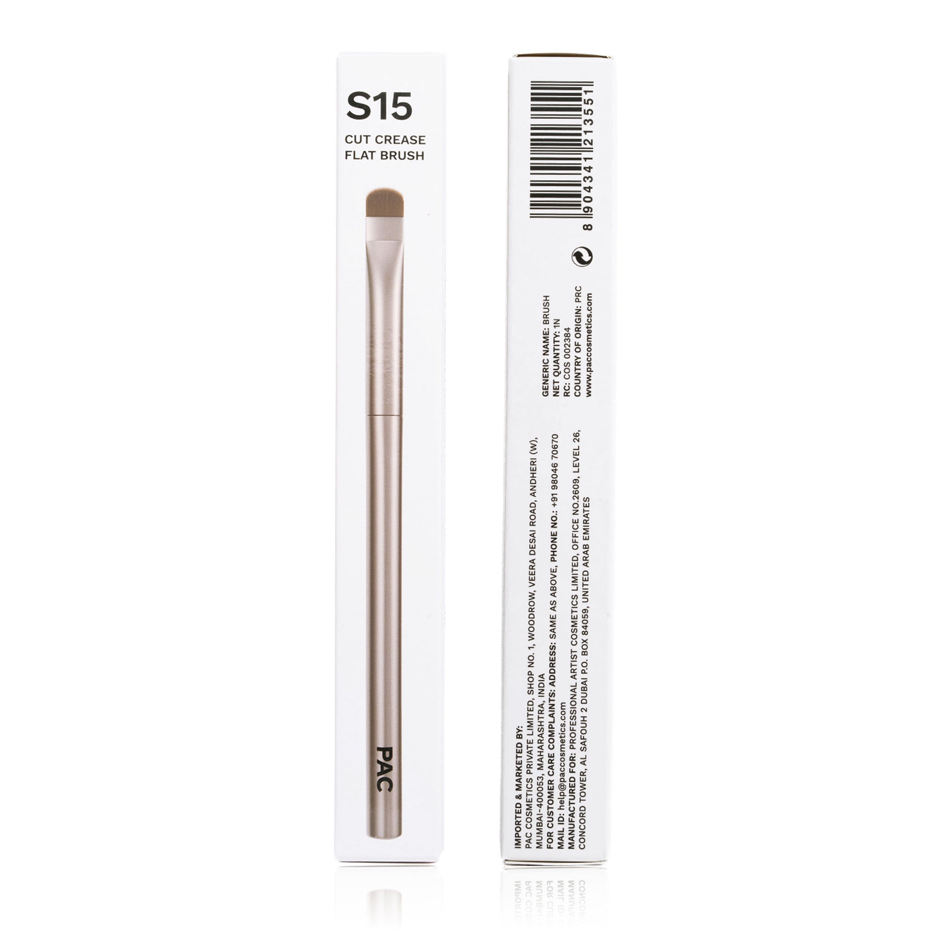 PAC Studio S15 Cut Crease Flat Brush - Great for Detailed Eye Work, Precise Glitter Shimmer Placement - Distacart