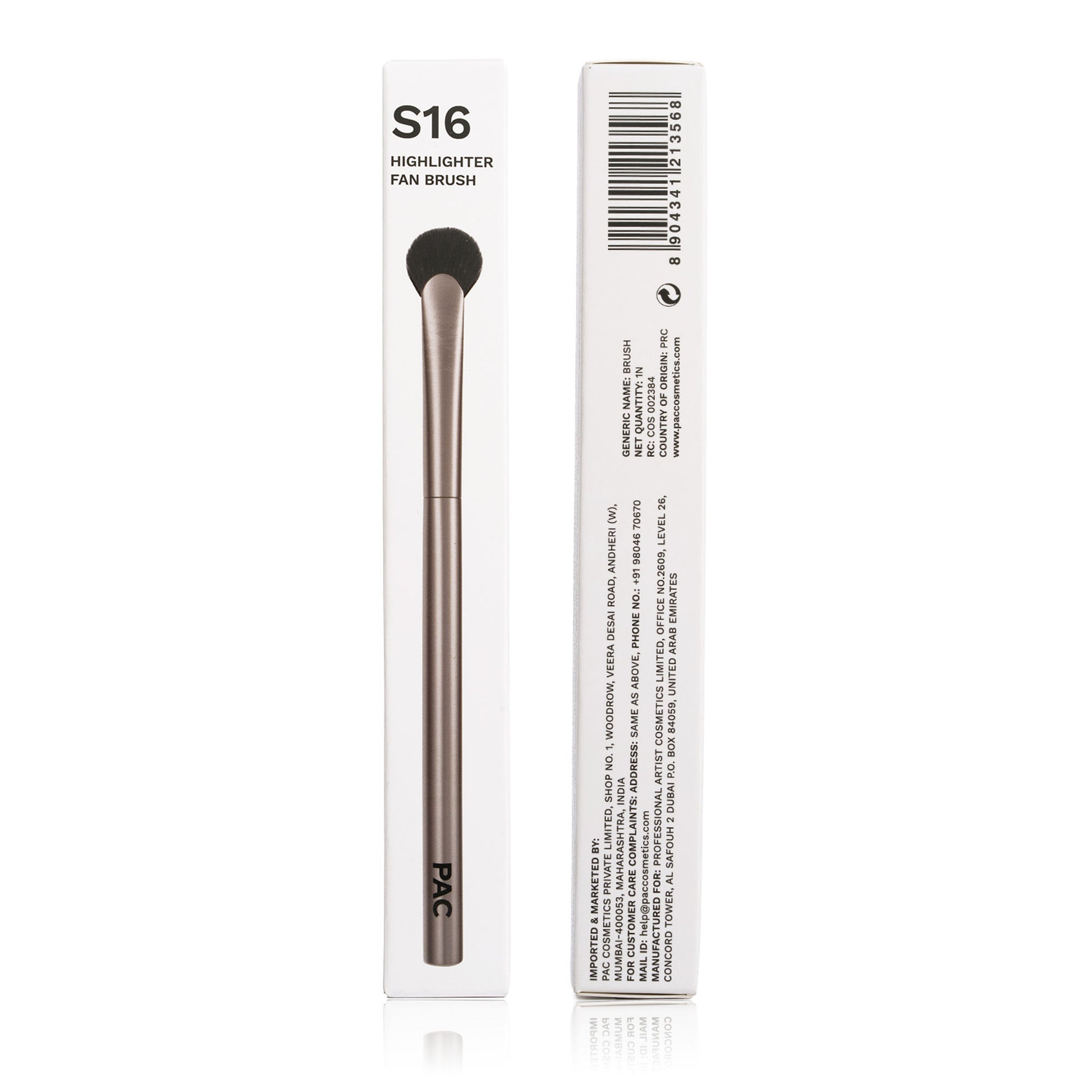 PAC Studio S16 Highlighter Fan Brush - Feather Light Application, Ultra Soft Bristles, Even Application - Distacart