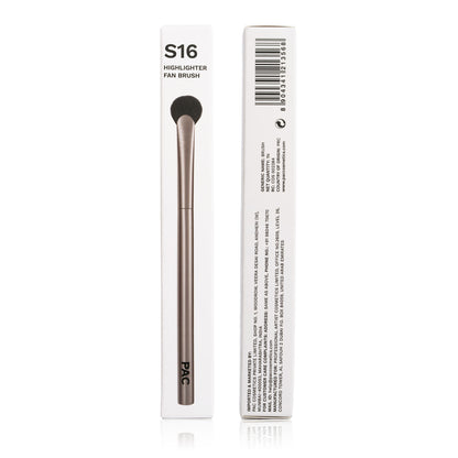 PAC Studio S16 Highlighter Fan Brush - Feather Light Application, Ultra Soft Bristles, Even Application - Distacart