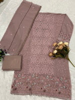 Thumbnail for Anaita Lavender Fox Georgette Suit with Embroidery & Sequence Work - Dista