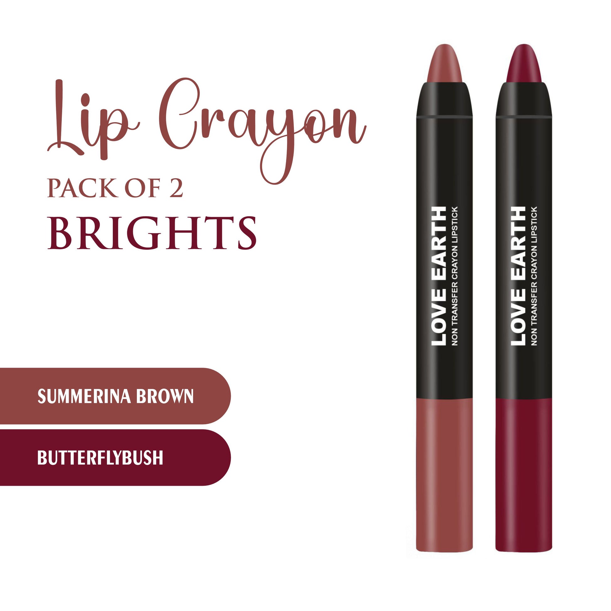 Love Earth Lip Crayon Non-Transfer Lipstick - Brights - Dista
