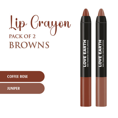 Love Earth Lip Crayon Non-Transfer Lipstick - Browns - Dista
