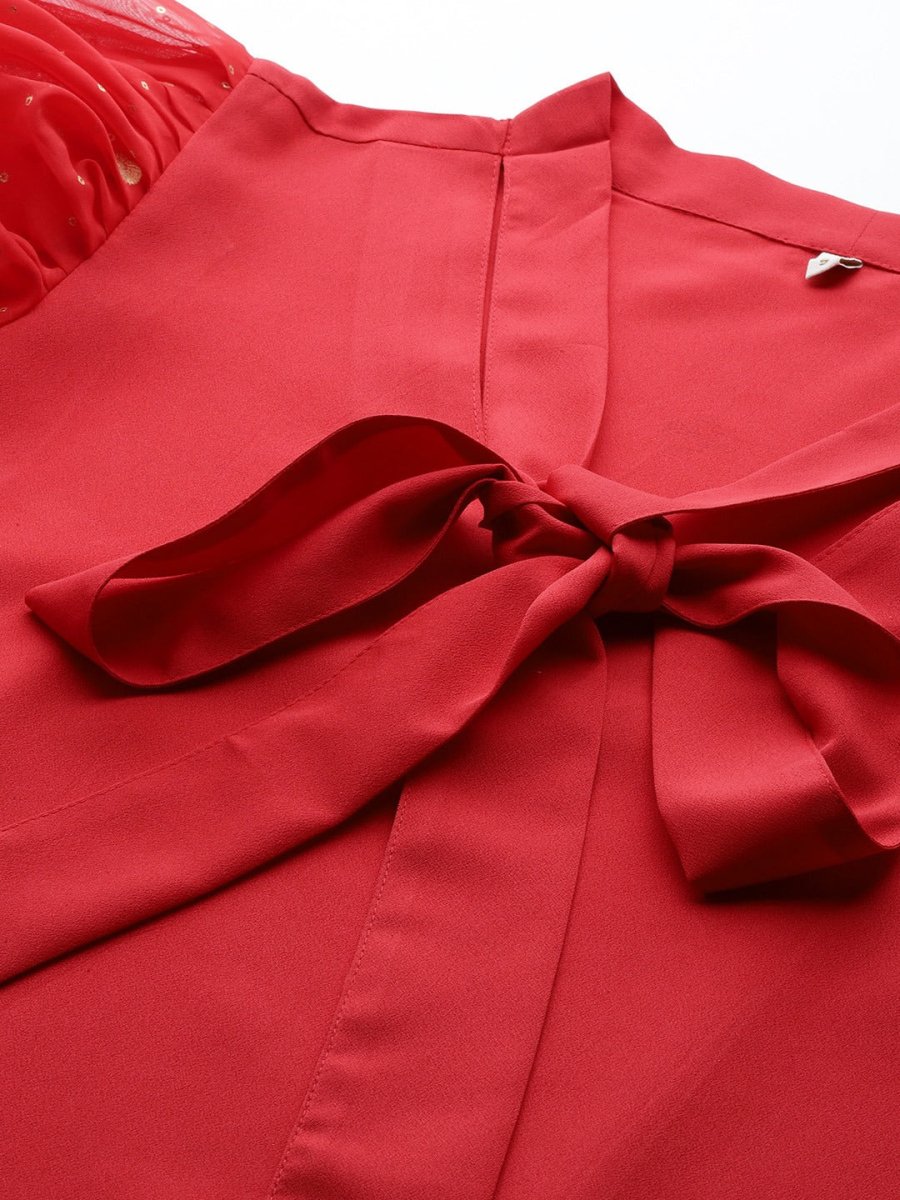 Ahalyaa Women's Crepe Red Tunic - Distacart