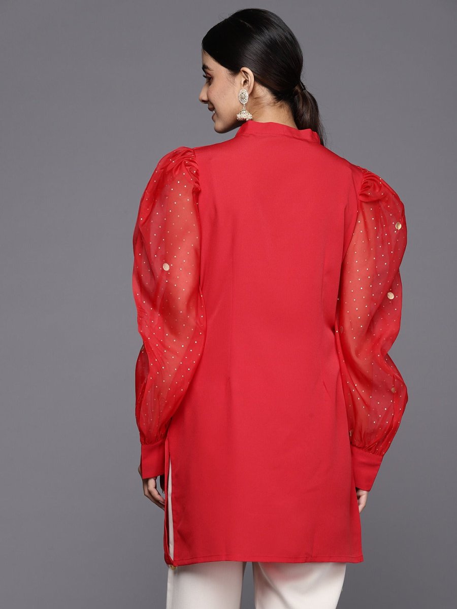 Ahalyaa Women's Crepe Red Tunic - Distacart