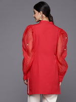 Thumbnail for Ahalyaa Women's Crepe Red Tunic - Distacart