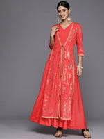 Thumbnail for Ahalyaa Floral Printed Ethnic Maxi Dress - Distacart