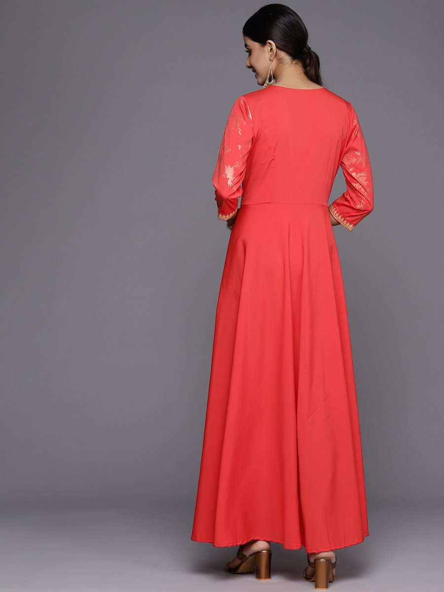 Ahalyaa Floral Printed Ethnic Maxi Dress - Distacart