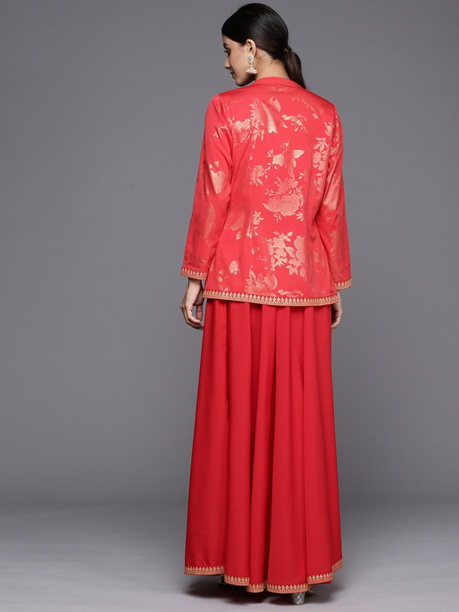 Ahalyaa Crepe Top With Skirt & Jacket - Distacart