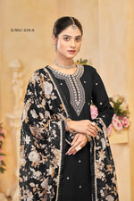 Thumbnail for Anaita Black Roman Silk Embroidered Salwar Suit - Distacart