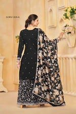 Thumbnail for Anaita Black Roman Silk Embroidered Salwar Suit - Distacart