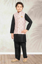 Thumbnail for Raivat Ethnic Banarasi Silk Digital Printed Kurta Pajama With Jacket In Light Pink Colour - Distacart
