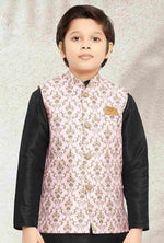 Thumbnail for Raivat Ethnic Banarasi Silk Digital Printed Kurta Pajama With Jacket In Light Pink Colour - Distacart