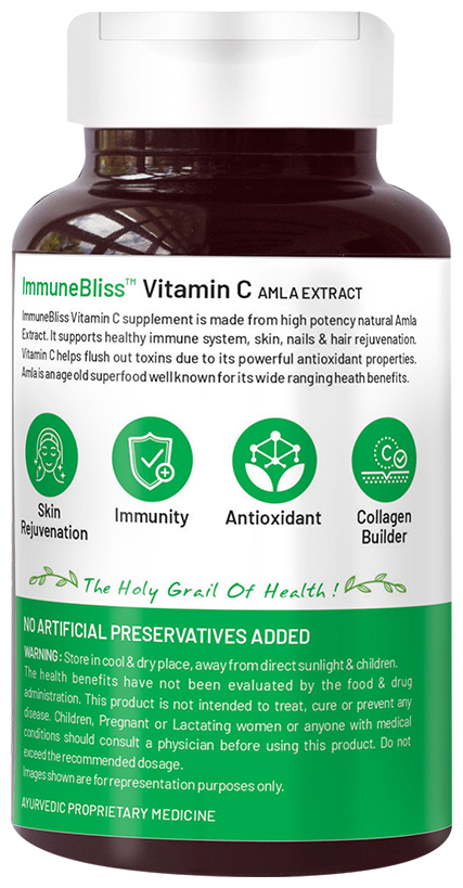 bliss welness immune health natural vitamin c amla extract veg tablet