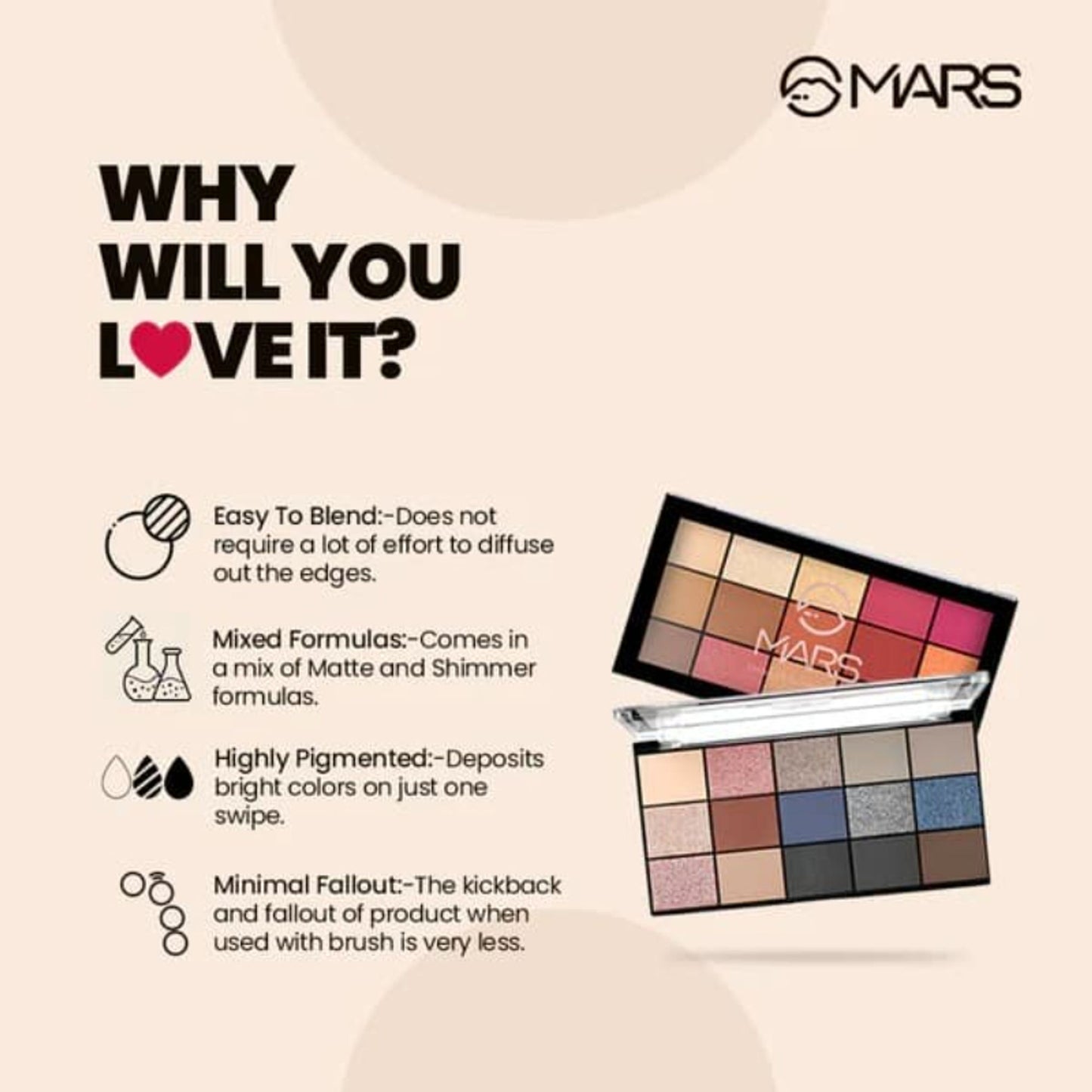 MARS Cosmetics Fantasy 15 Eyeshadow Palette - 1 - Distacart