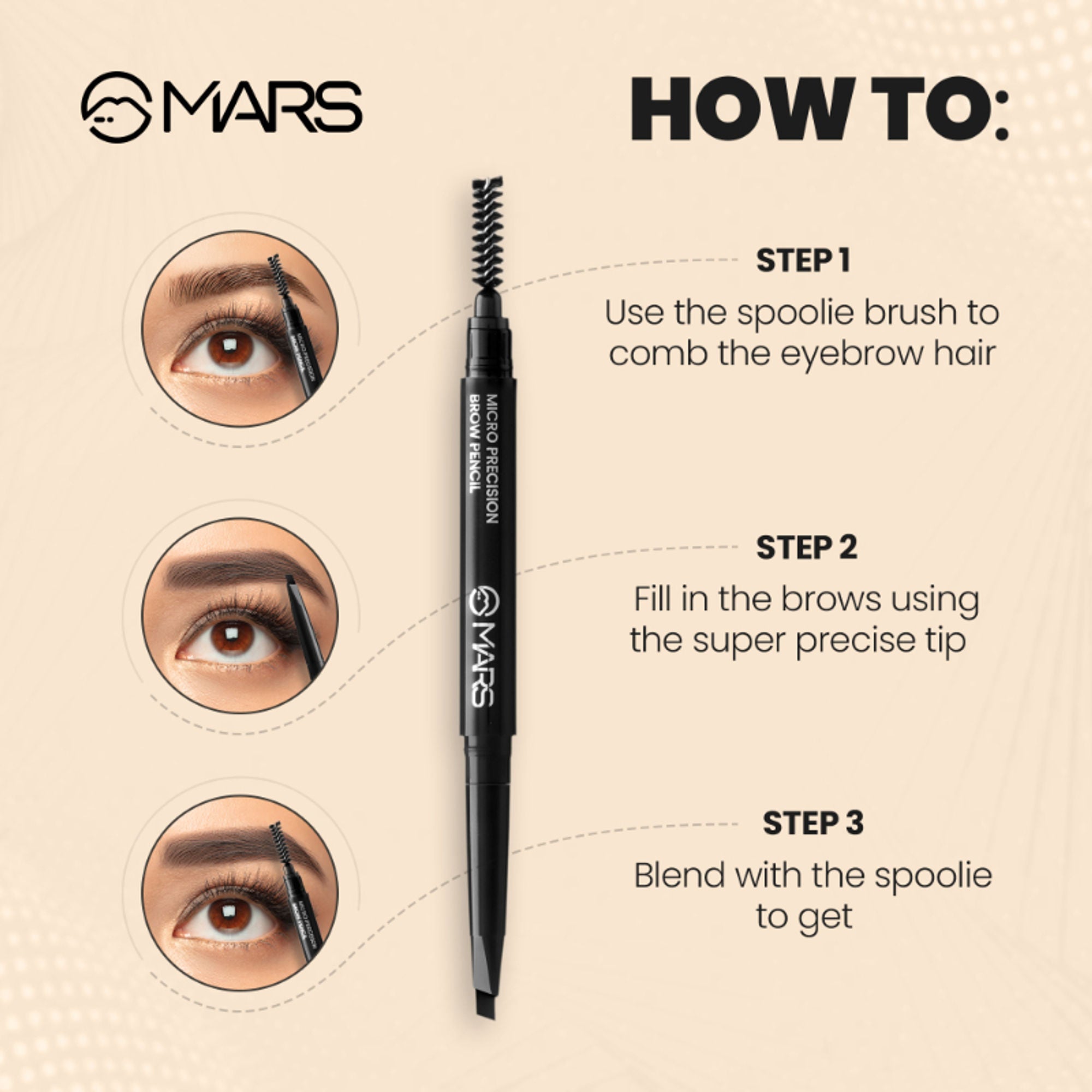 MARS Cosmetics Micro Precision Brow Pencil - Black