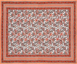 Thumbnail for Red Orange Floral Printed Cotton 200TC King Bedsheet With 2 Zipper Pillow Covers - King Size by House of Ree - Distacart