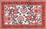 Thumbnail for Red Orange Floral Printed Cotton 200TC King Bedsheet With 2 Zipper Pillow Covers - King Size by House of Ree - Distacart