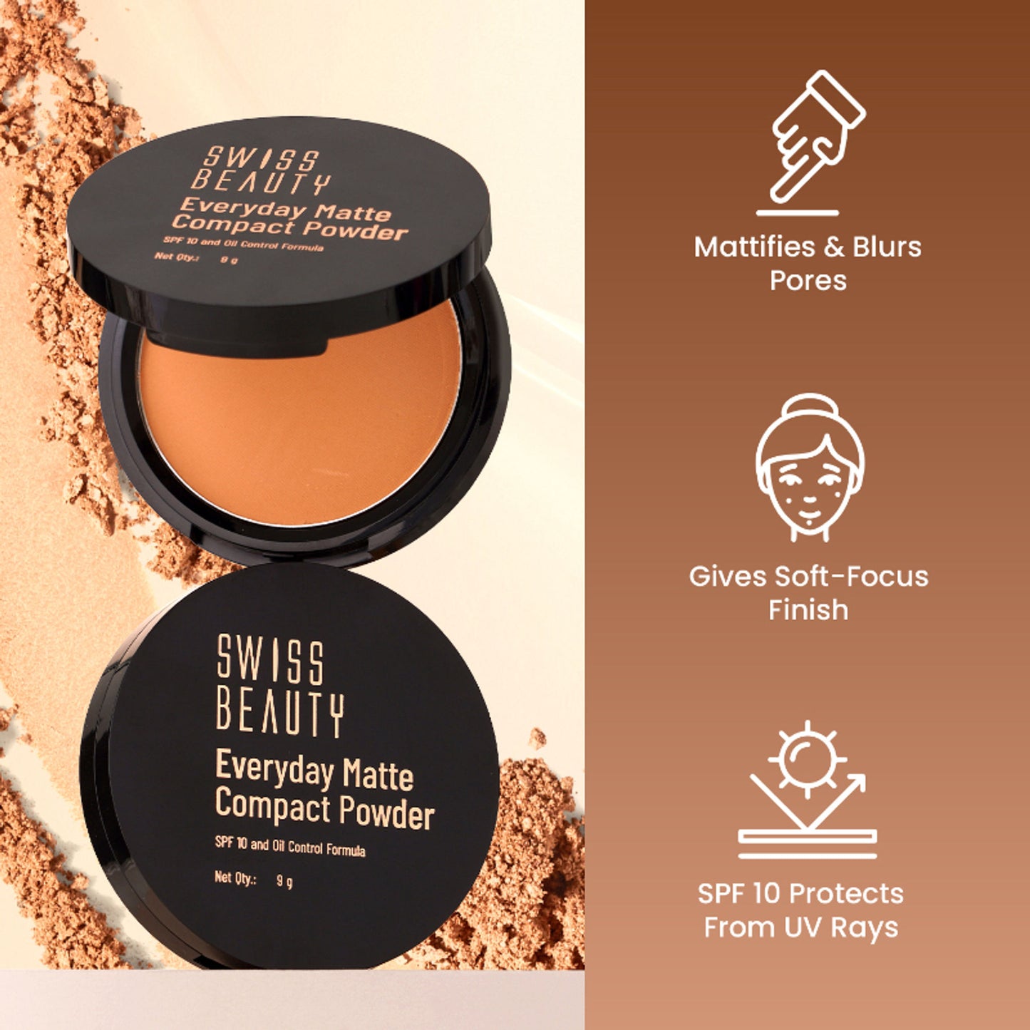 Swiss Beauty Everyday Matte Compact - 1 Ivory - Distacart