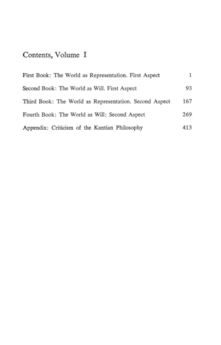 The World as Will and Representation, Vol. 1
